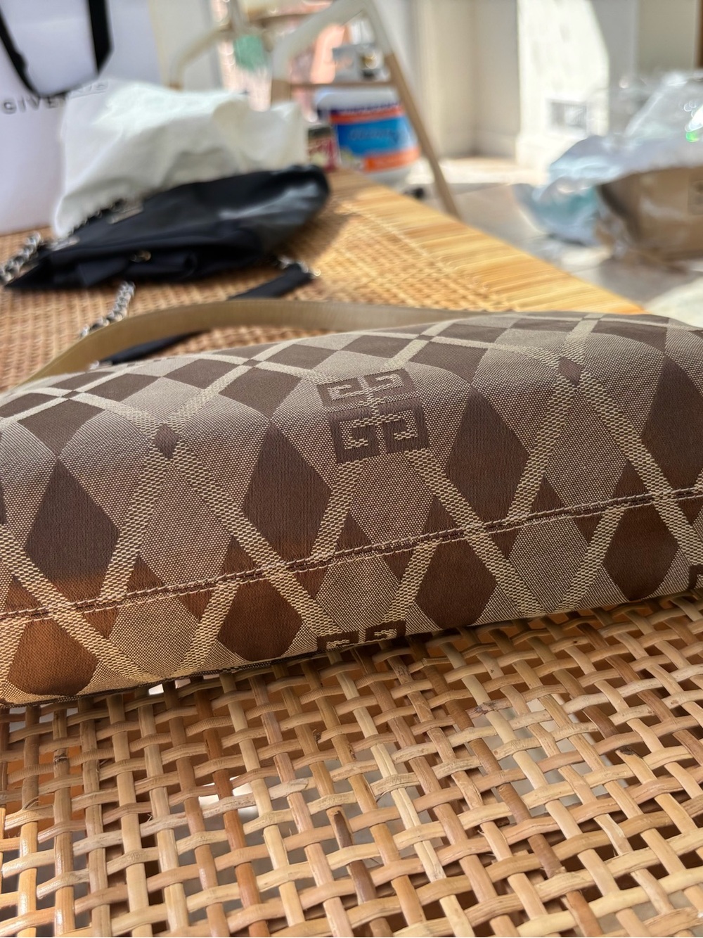 Givenchy Reversible Shoulder Bag | Leather & Monogram Satin | Dust Bag - Picture 4 of 15